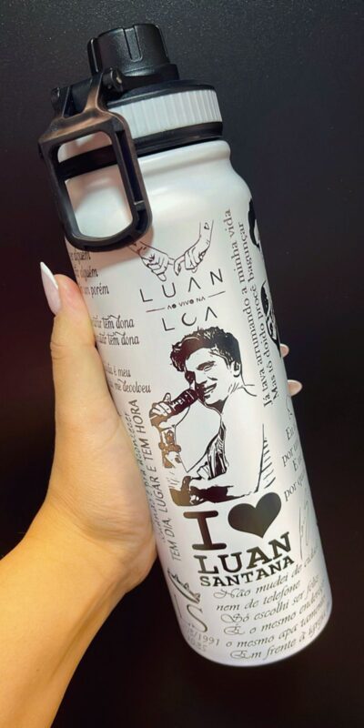 Garrafa térmica 800ml personalizada Luan Santana