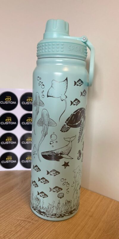 Garrafa térmica 800ml personalizada Fundo do Mar