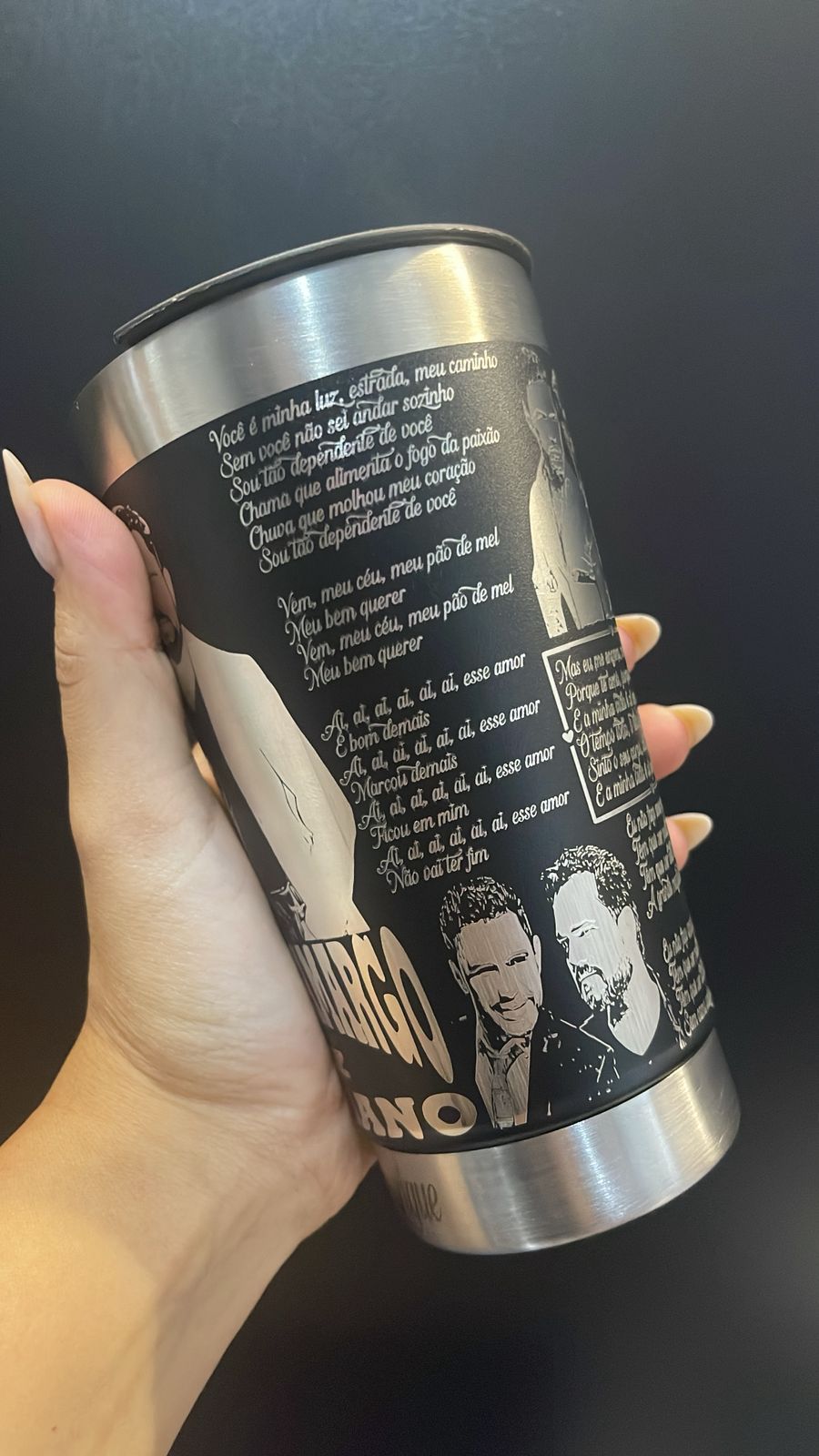 Copo térmico 473ml personalizado Zezé di Camargo e Luciano - Imagem 4