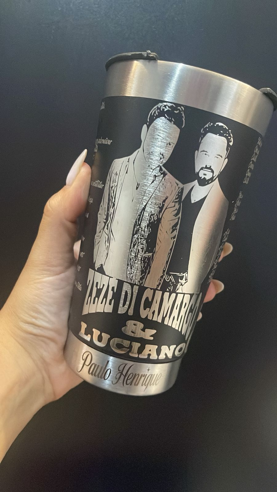 Copo térmico 473ml personalizado Zezé di Camargo e Luciano - Imagem 5